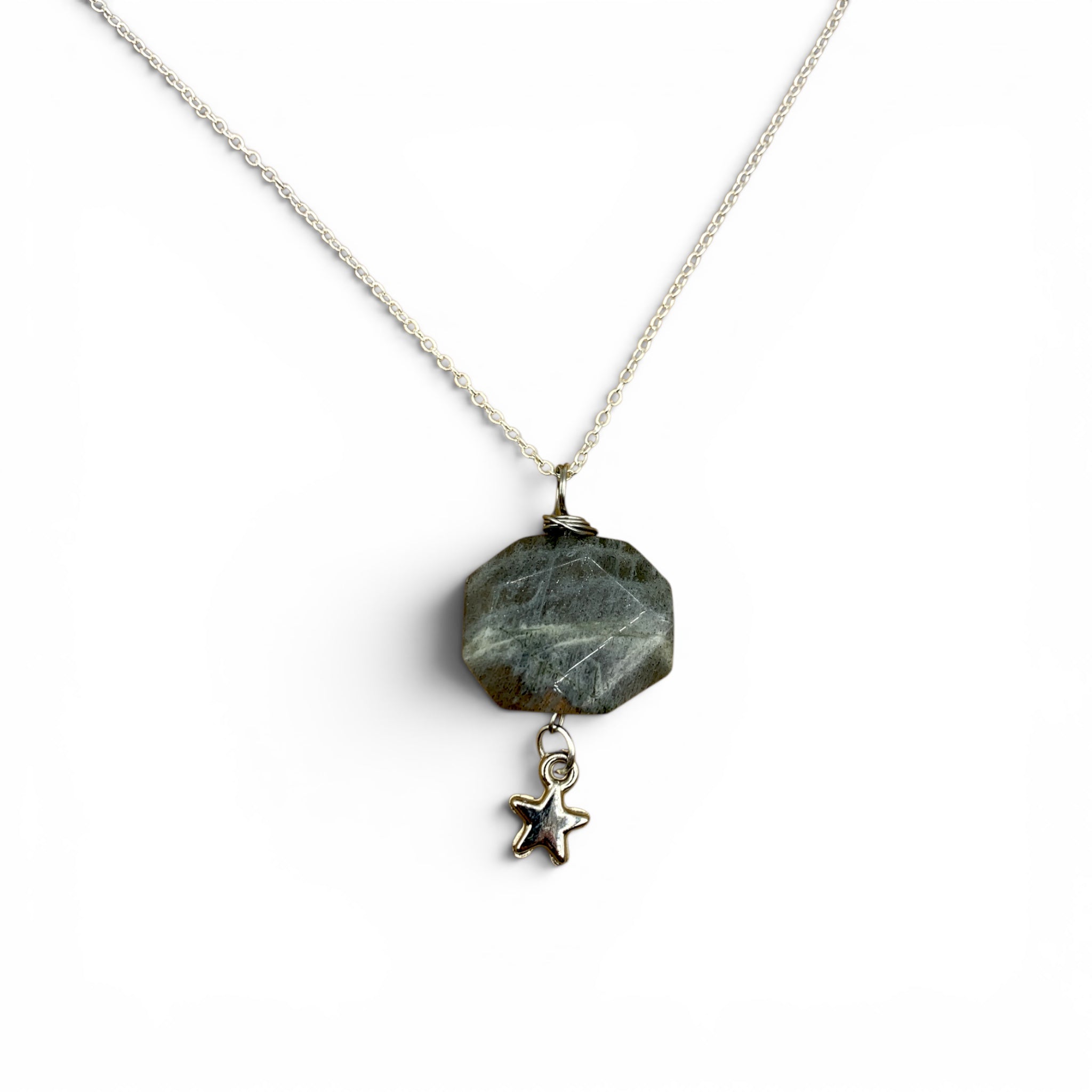 Necklace - Labradorite with Star Charm $45